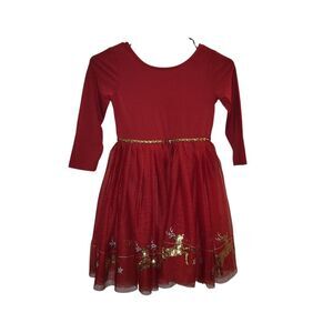 ZUNIE  NORDSTROM RED AND GOLD REINDEER DRESS SIZE 7